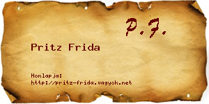 Pritz Frida névjegykártya